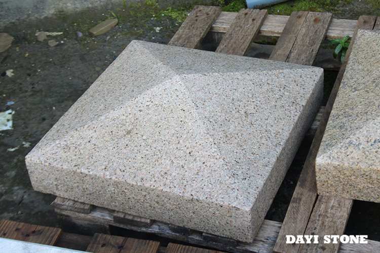 Yellow Granite Stone Pillar Caps Flamed - Dayi Stone